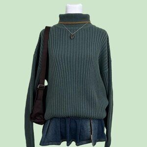 vintage 90s ribbed indie preppy grandpa cotton turtleneck sweater